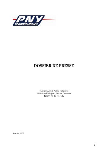 DOSSIER DE PRESSE - PNY