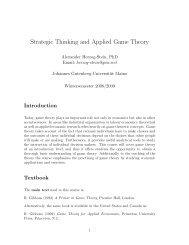 Strategic Thinking and Applied Game Theory - Johannes Gutenberg ...