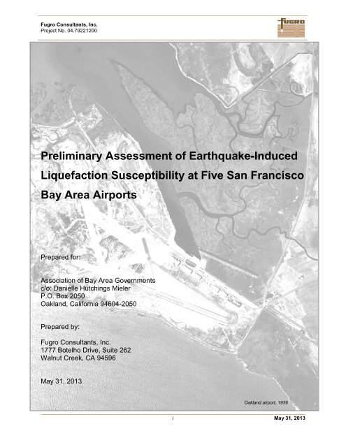 Airport Liquefaction Susceptibility Analysis Report - ABAG ...
