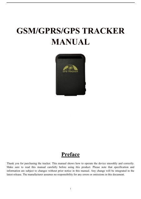 corte largo más y más taller gsm/gprs/gps tracker manual - sunsky