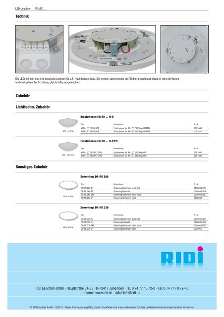 Ridi-RK-LED - HAWLAN Elektrotechnik GmbH