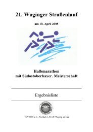 Halbmarathon - Turn- und Sportverein 1888 Waging am See eV ...