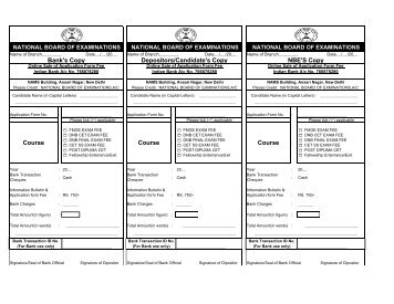 FOR INDIAN BANK - National Board Of Examination