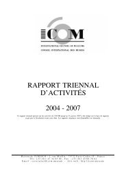 Rapport triennal d'activitÃ©s 2004-2007 - PDF Version - ICOM Home