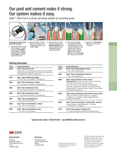 RelyX Fiber Post/RelyX Unicem System Brochure - Patterson Dental