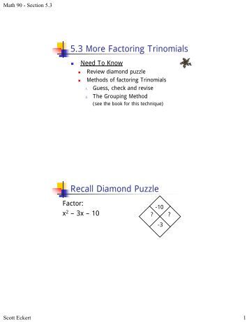 Factor Trinomials Worksheet (pdf) and Answer Key. 25 scaffolded questions