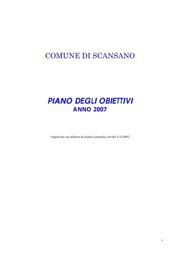 piano degli obiettivi anno 2007 - Comune di Scansano