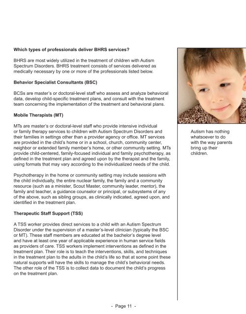 a handbook for parents of children with autism spectrum disorders