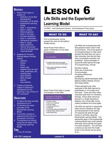 Lesson 6 - Life Skills and the Experiential Learning ... - Georgia 4-H