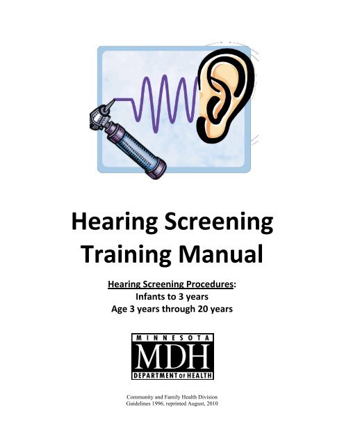 Hearing Screening Training Manual - Minnesota Department of Health