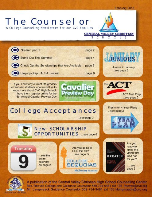 The Counselor - Central Valley Christian Schools