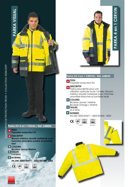 equipements de protection froid â¢ collection 2008/2009 - Groupe RG