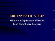 EBL INVESTIGATION - Minnesota Department of Health