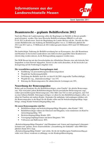 BeamtR_Beihilfe 2012 11-09 - GEW Landesverband Hessen