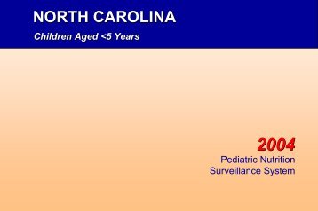 PedNSS Data - North Carolina Nutrition Services Branch