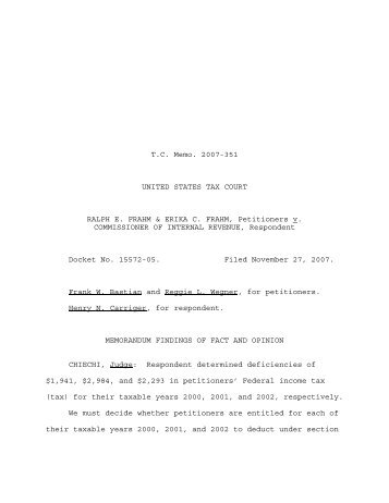 T.C. Memo. 2007-351 UNITED STATES TAX ... - U.S. Tax Court