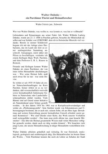 Walter Dahnke - ein Parchimer Florist - Heimatbund Parchim e.V.