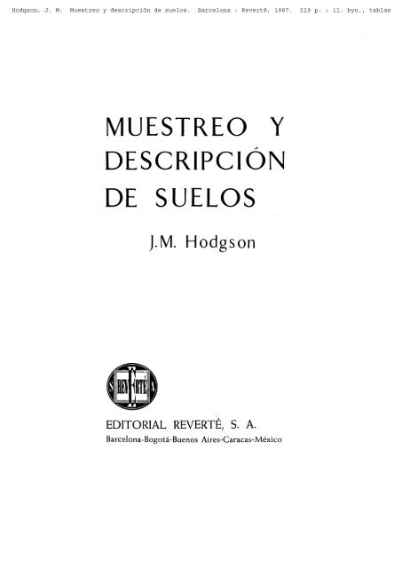 MUESTREO Y DESCRIPCION DE SUELOS