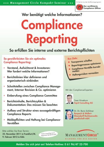 Seminar: Compliance Reporting - Management Circle AG