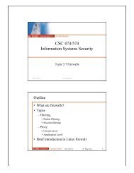 CSC 474/574 Information Systems Security - Dr. Peng Ning