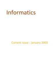 Current issue : January 2003 - Informatics