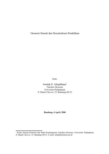 Otonomi Daerah dan Desentralisasi Pendidikan Armida S ... - blog.de