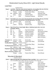 Light Horse Results.pdf - Westmorland County Show