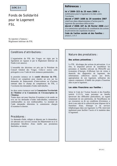 RECUEIL DES ACTES ADMINISTRATIFS - Vosges