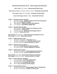 Open Dog Show Results 10.pdf - Westmorland County Show