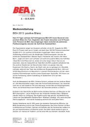 Medienmitteilung BEA 2013: positive Bilanz - Wirtschaftsraum Bern