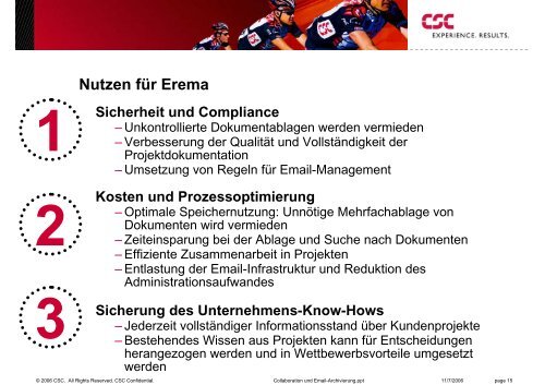 Collaboration und Email- Archivierung - CSC