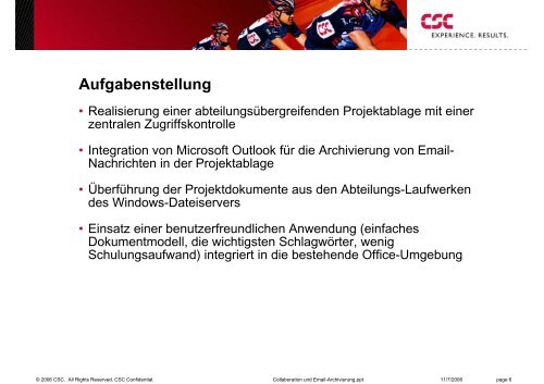 Collaboration und Email- Archivierung - CSC