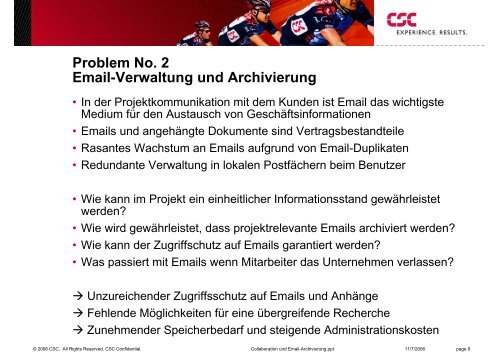 Collaboration und Email- Archivierung - CSC