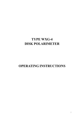 type wxg-4 disk polarimeter operating instructions - Frederiksen