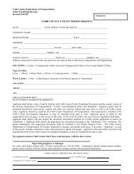 COBB COUNTY UTILITY PERMIT REQUEST PERMIT#