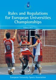 Rules and Regulations for European Universities Championships