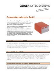 Temperaturreglerserie Tast 2 - Geiger Cytec Systems AG