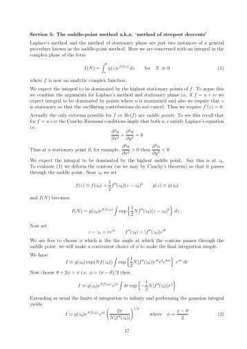 Section 5: The saddle-point method a.k.a. 'method of steepest ...