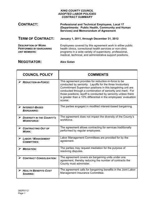 A contract summary - Social Capital Review