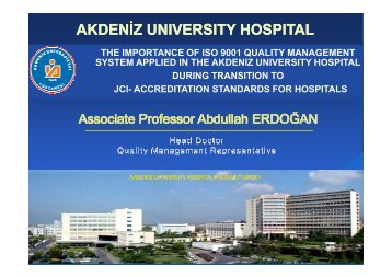 The Importance of ISO 9001 Applied at Akdeniz University ... - EOQ