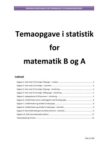 Binomial- og normalfordelingen - Matema10k.dk