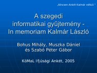 A szegedi informatikai gyűjtemény In memoriam Kalmár László