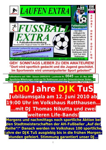 100 Jahre DJK TuS Rotthausen - Gelsenkirchen Marathon