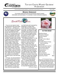 Mission Statement - (Tarrant County) Master Gardeners Association