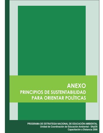 Principios de sustentabilidad para orientar polÃ­ticas (PDF 35Kb)