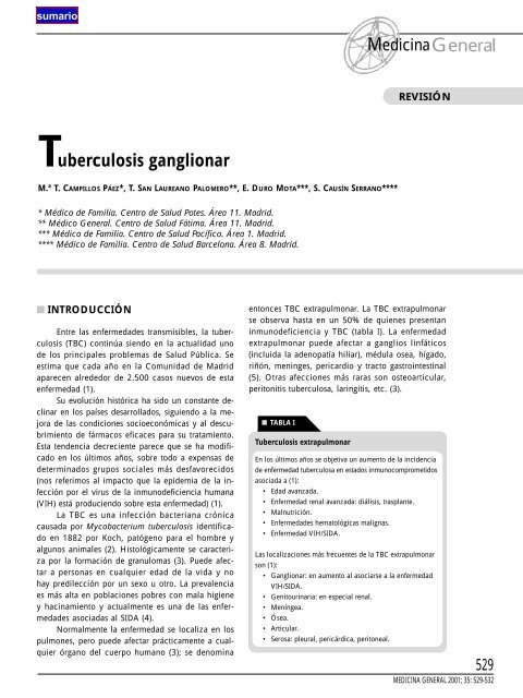 529 Tuberculosis Ganglionar Revista Medicina General Y De Familia