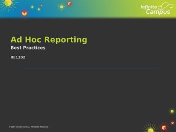 Ad-Hoc Reporting Best Practices - Kenton County School District