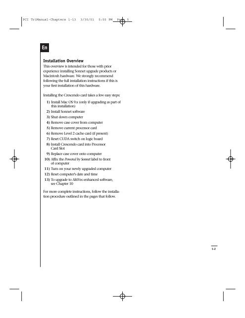 PCI TriManual-Intro - Sonnet Technologies