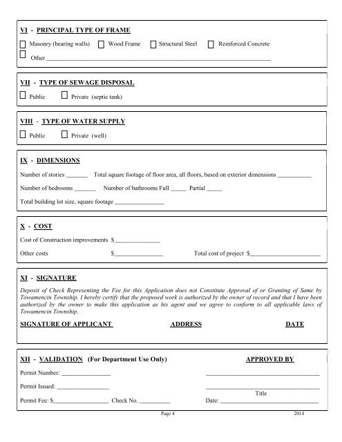 Residential Building Permit - Towamencin Township