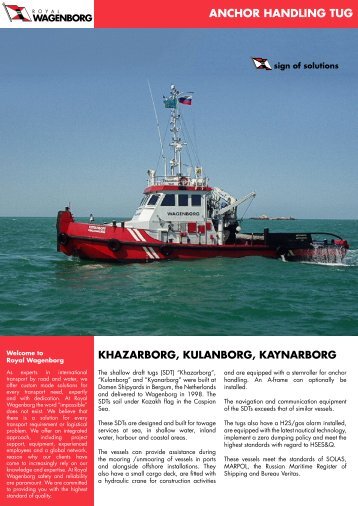 Shallow Draft Tug SDT KHAZARBORG - Wagenborg